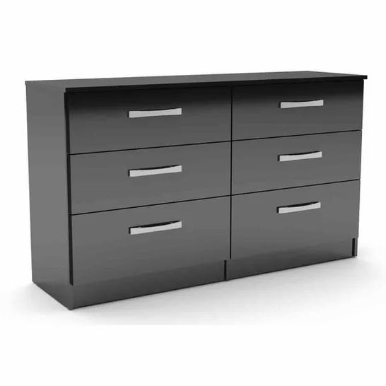 BOXED LYNX BLACK 6 DRAWER CHEST (1 BOX)