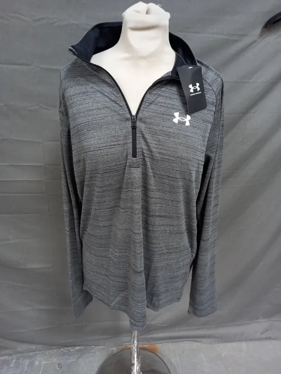 UNDER ARMOUR LOOSE TECH 1/2 ZIP PULLOVER IN GREY SIZE M