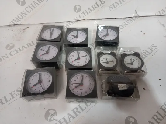 BOX OF APPROX 10 ASSORTED QUARTZ CLOCKS