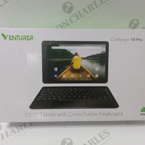 BRAND NEW BOXED VENTURER CHALLENGER 10 PRO 10.1" SCREEN ANDROID WIFI TABLET W/ KEYBOARD - BLACK