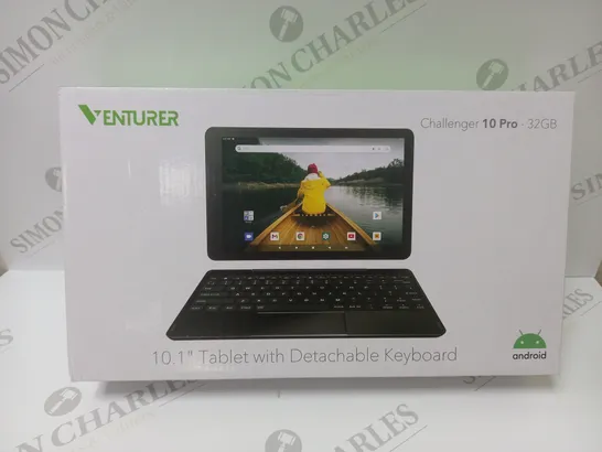 BRAND NEW BOXED VENTURER CHALLENGER 10 PRO 10.1" SCREEN ANDROID WIFI TABLET W/ KEYBOARD - BLACK