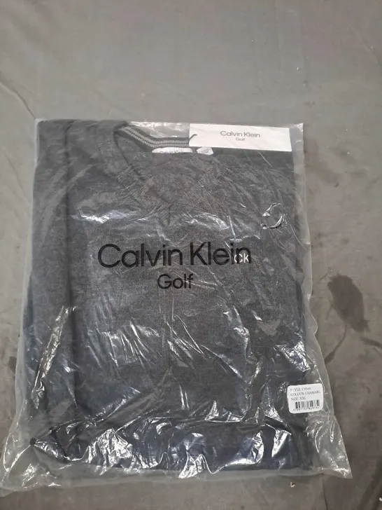 BAGGED CALVIN KLEIN GOLF KNITTED JUMPER IN GREY SIZE XXL