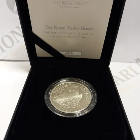 THE ROYAL MINT `THE ROYAL TUDOR BEASTS` THE BULL OF CLARENCE 2023 SILVER PROOF COIN