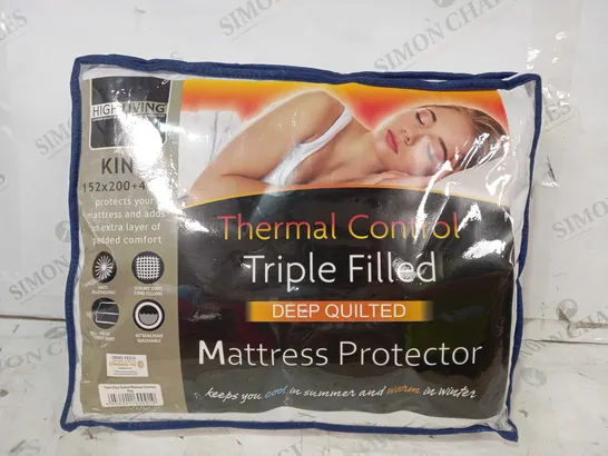 HIGH LIVING THERMAL CONTROL TRIPLE FILLED DEEP QUILTED MATTRESS PROTECTOR - KING