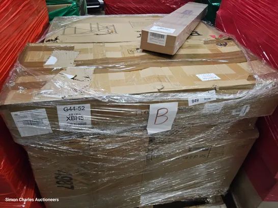 PALLET CONTAINING  ASSORTED BOXED FURNITURE ITEMS, INCLUDING, CORNER DESK, BAR STOOLS & CHAIRS, 