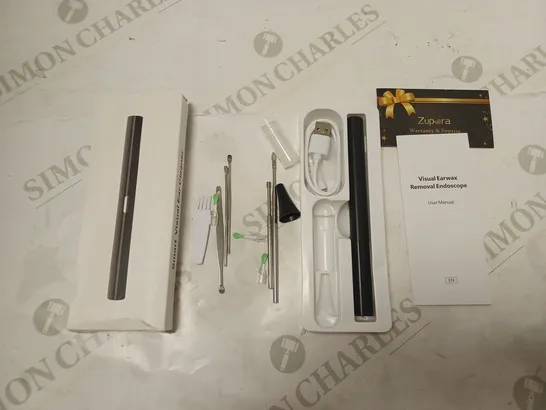 BOXED VISUAL EARWAX REMOVAL ENDOSCOPE WITH ACCESSORIES, USB CABLE AND INSTRUCTIONS