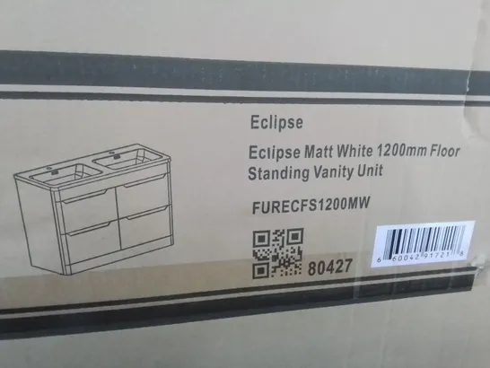 BOXED ECLIPSE MATT WHITE 1200MM FLOOR STANDING VANITY UNIT