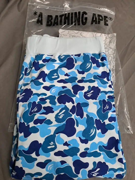 A BATHING APE TRACKSUIT BOTTOMS, BLUE - SIZE 2XL