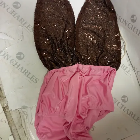 BRAND NEW MIRROR IMAGE PINK AND BROWN SEQUIN BODY SUIT X 10