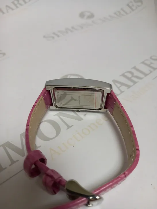 LADIES STOCKWELL WATCH – TEXTURED DIAL WITH SUB DIAL MINUTE HAND – PINK LEATHER STRAP 