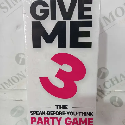 GIVE ME 3 - THE SPEAK BEFORE YOU THINK PARTY GAME