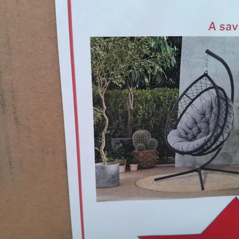 MY GARDEN STORIES OSLO COLLAPSIBLE COCOON EGG CHAIR - COLLECTION ONLY