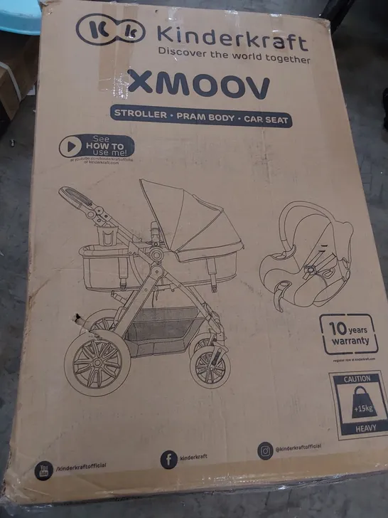 BOXED KINDERKRAFT XMOOV MULTI PURPOSE CARRIAGE 3 IN 1 STROLLER, PRAM BODY & CAR SEAT