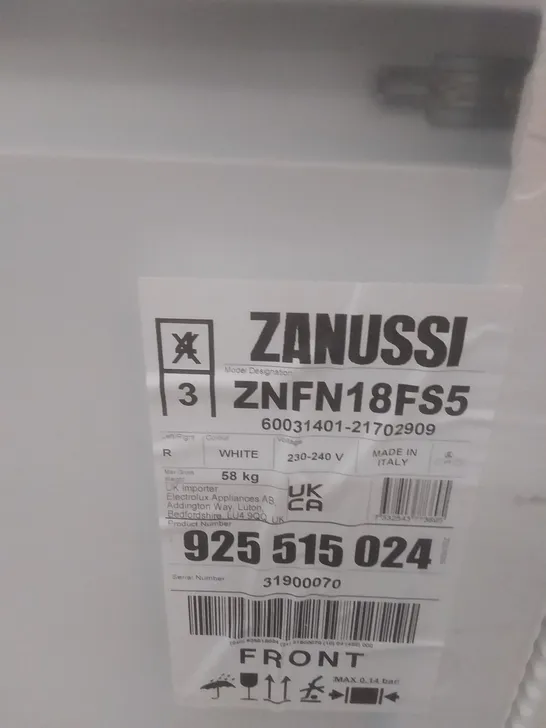 ZANUSSI ZNFN18FS5 BUILT IN REFRIGERATOR RRP £542.00