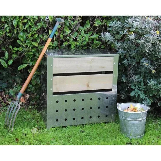 BOXED 200L STEEL OUTDOOR COMPOST BIN /