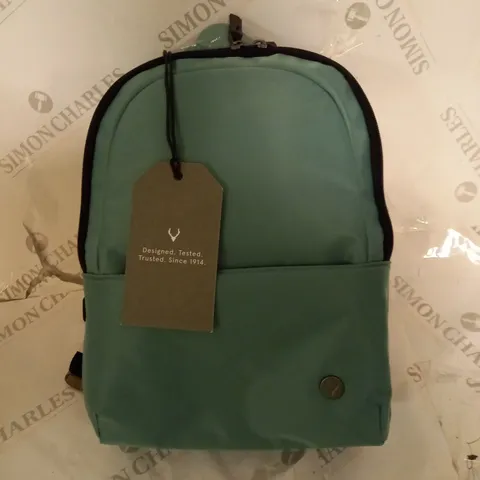 BOXED ANTLER SMALL BACKPACK IN GREEN - 37CM X 26CM X 12CM