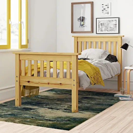 BOXED URSINA DISTRESSED WAXED PINE BEDFRAME // SIZE: 5FT (4 BOXES)