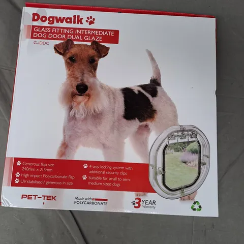 BOXED DOGWALK GLASS FITTING INTERMEDIATE DOG DOOR DUAL GLAZE