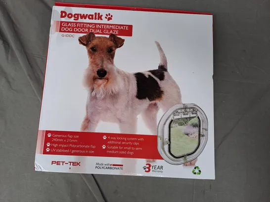 BOXED DOGWALK GLASS FITTING INTERMEDIATE DOG DOOR DUAL GLAZE