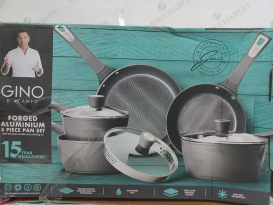 BOXED GINO D'ACAMPO 5 PEICE PAN SET 