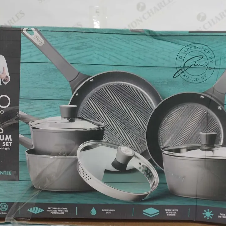 BOXED GINO D'ACAMPO 5 PEICE PAN SET 4757668Simon Charles Auctioneers