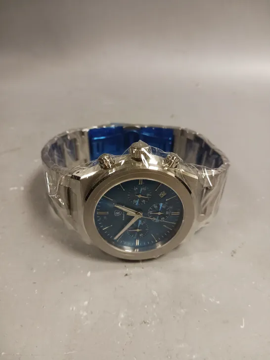 BERNARD REINHARDT WATCH BLUE DIAL 316 STAINLESS STEEL CASE & STRAP