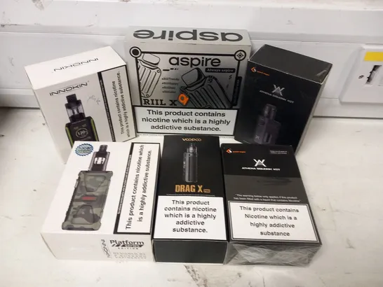 APPROXIMATELY 29 ASSORTED E-CIGARETTES AND E-CIGARETTE PARAPHERNALIA TO INCLUDE; ASPIRE, INNOKIN AND VOOPOO