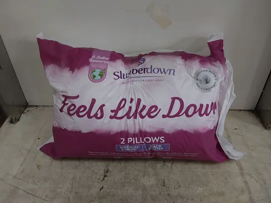 BAGGED SLUMBERDOWN SET OF 2 MEDIUM SUPPORT PILLOWS 