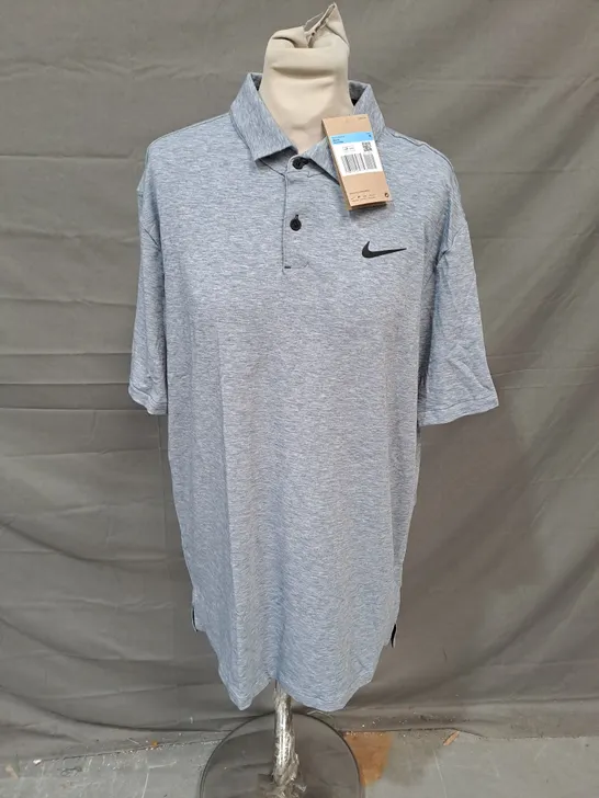 NIKE DRI-FIT GOLF SHIRT IN LIGHT BLUE MARL SIZE M