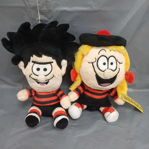 LOT OF 2 DENNIS THE MENACE AND MINNIE THE MINX BEANO PLUSH TOYS