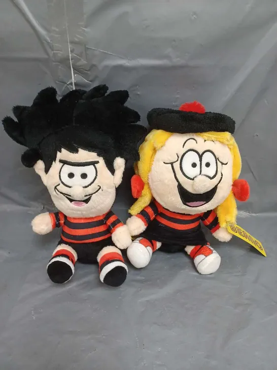 LOT OF 2 DENNIS THE MENACE AND MINNIE THE MINX BEANO PLUSH TOYS