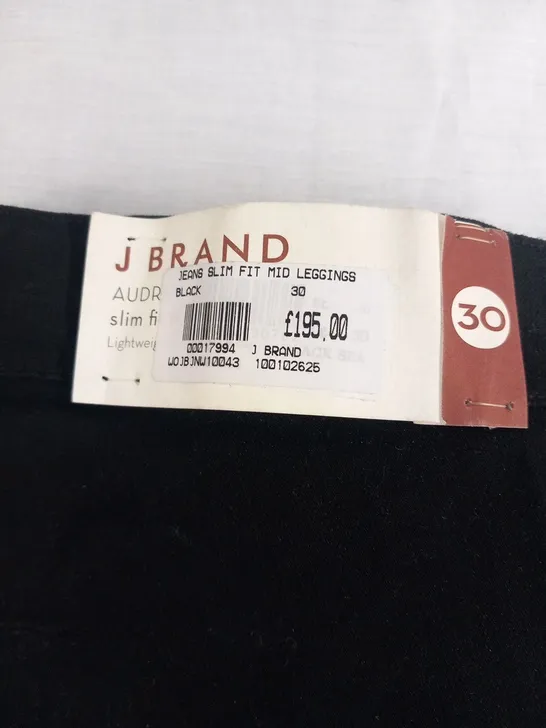 J BRAND JEANS SLIM FIT MID LEGGINGS BLACK SIZE 25