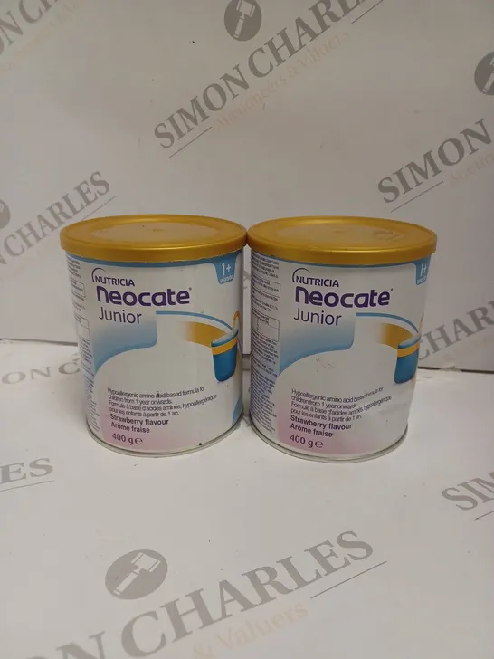 2 X SEALED NUTRICIA NEOCATE JUNIOR HYPOALLERGENIC AMINO ACID BASED FORMULA - 400G