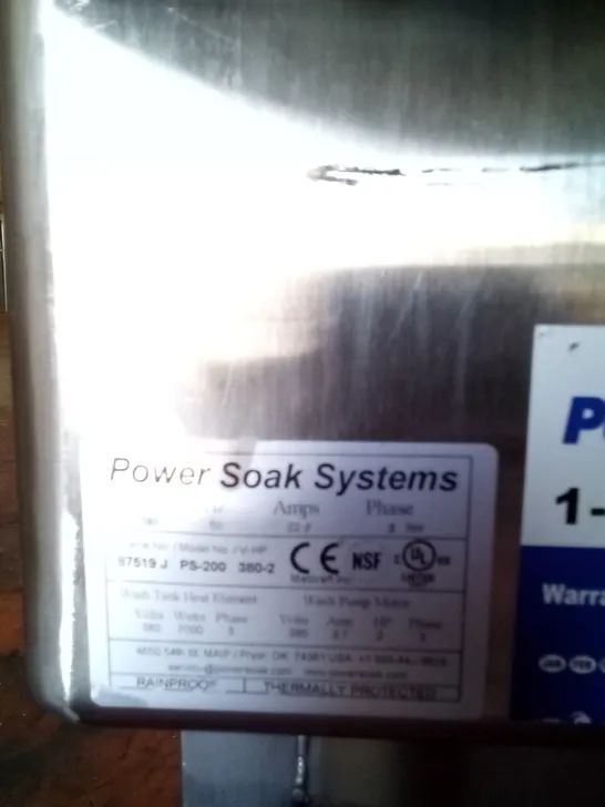 POWER SOAK COMMERCIAL PS200 DISH WASHING STATION 