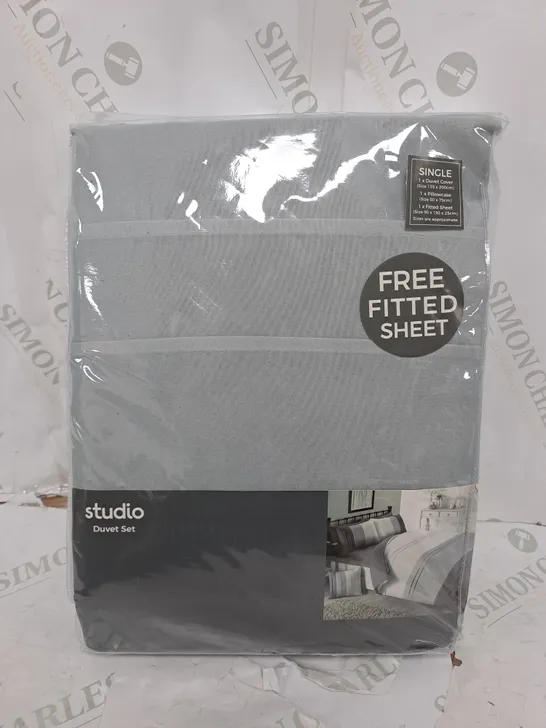 STUDIO DUVET SET SINGLE FITTED IN GREY