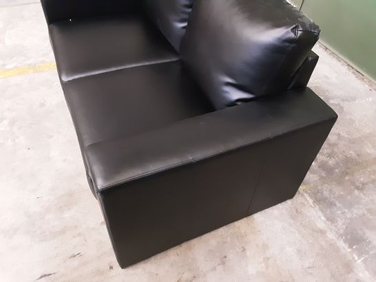 DESIGNER BLACK LEATHER 2-SEATER SOFA 