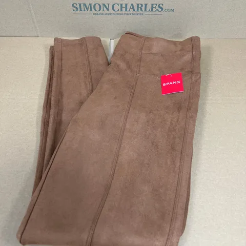 SPANX FAUX SUEDE LEGGINGS IN BROWN SIZE XL