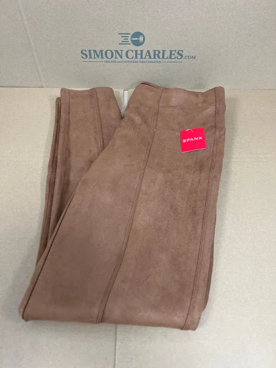 SPANX FAUX SUEDE LEGGINGS IN BROWN SIZE XL