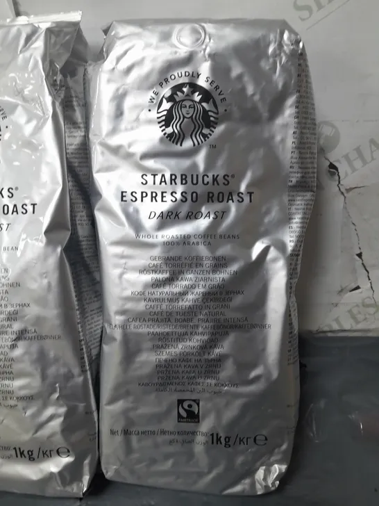 LOT OF 3 1KG PACKS OF STARBUCKS ESPRESSO ROAST WHOLE COFFEE BEANS