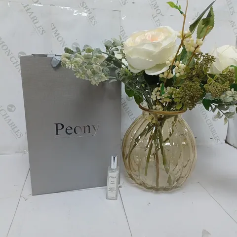 BOXED OUTLET PEONY ROSES & BERRIES GIFT BAG & FRAGRANCE