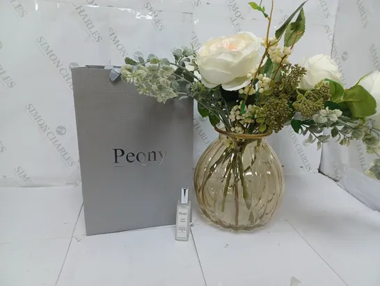 BOXED OUTLET PEONY ROSES & BERRIES GIFT BAG & FRAGRANCE