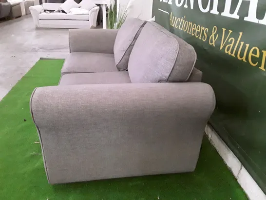 DESIGNER 3 SEATER SOFA - GREY FABRIC 