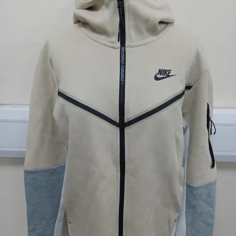 NIKE ZIP THROUGH TECH HOODIE IN CREAM SIZE MENS S 