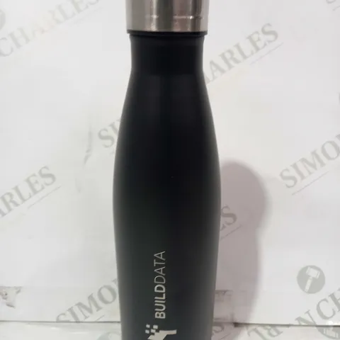 BUILD DATA STAINLESS STEEL WATER BOTTLE IN BLACK