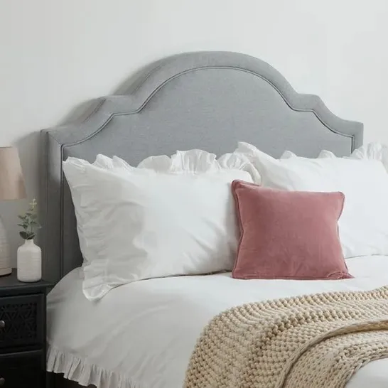 BOXED MARGO HEADBOARD IN DOVE GREY , KINGSIZE 