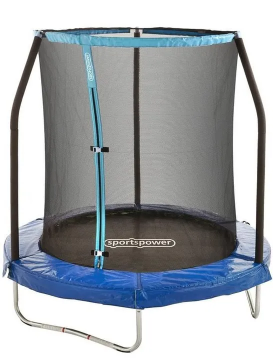 BOXED 6FT QUAD LOK TRAMPOLINE WITH EASI-STORE ENCLOSURE AND FLIP PAD RRP £109.99