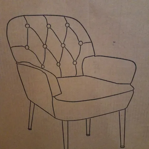 BOXED ARMCHAIR - YELLOW FABRIC 