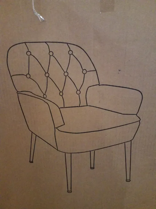 BOXED ARMCHAIR - YELLOW FABRIC 