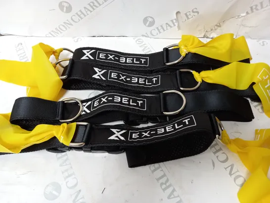 SET OF 4 EX-BELT EXERCISE BELTS WITH 16 RESISTANCE BANDS