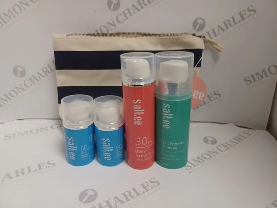 SALTEE 4-PIECE TANNING CARE SET IN BAG